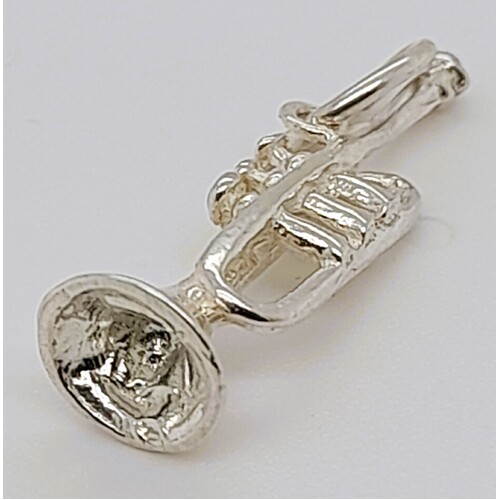 Sterling Silver Trumpet Charm/Pendant