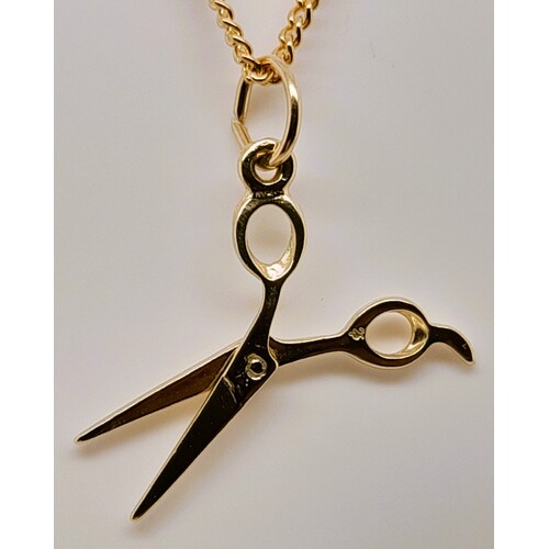 9 Carat Yellow Gold Hairdresser Scissors Charm/Pendant