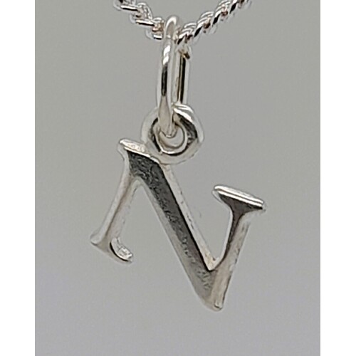 Sterling Silver Initial N Charm/Pendant