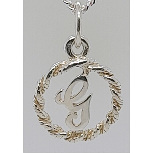 Sterling Silver Scroll Initial G Charm/Pendant