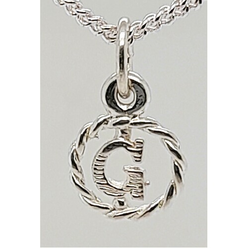 Sterling Silver Small Scroll Initial G Charm/Pendant