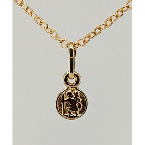 9 Carat Yellow Gold Mini St Christopher Pendant