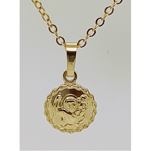 9 Carat Yellow Gold St Christopher Medallion Charm/Pendant