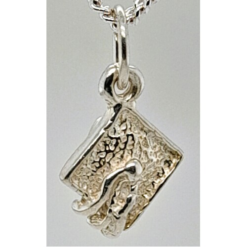 Sterling Silver Mortarboard Graduation Cap Charm/Pendant