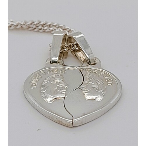 Sterling Silver Inscribed 'Together Forever' Break Pendant - CLEARANCE