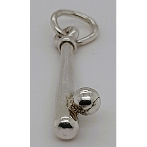 Sterling Silver Baseball Bat and Ball Charm/Pendant