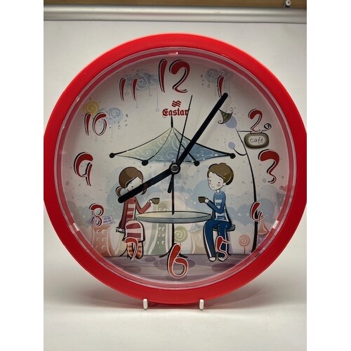 Eastar Childrens Red Round Wall Clock - K101R