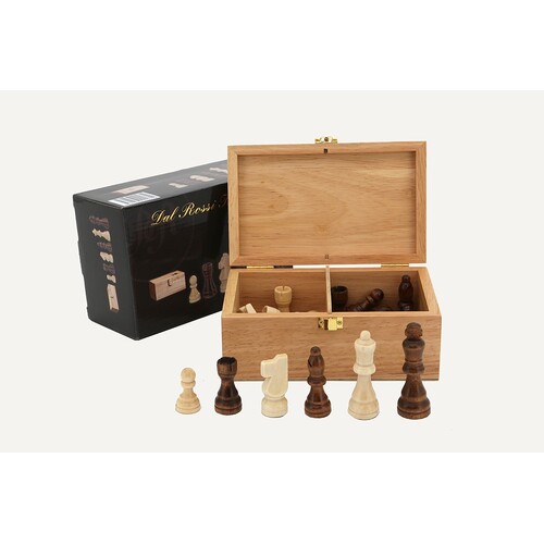 85mm Wooden Chess Pieces in Wooden Box