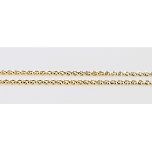 Sterling Silver Hard Gold Plate 55cm Long Diamond Cut Curb Link Chain - CLEARANCE