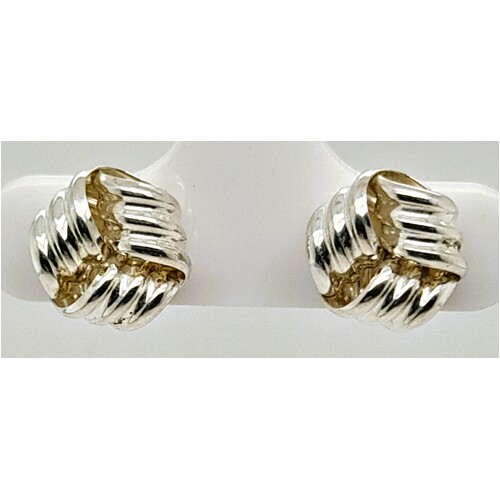 Sterling Silver Lined Knot Earrings CLEARANCE