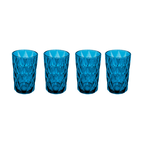 Casa Domani Deanna Set of 4 Blue Highball Glasses