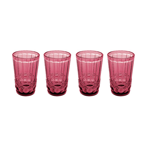 Casa Domani Gabriella Set of 4 Pink Highball Glasses