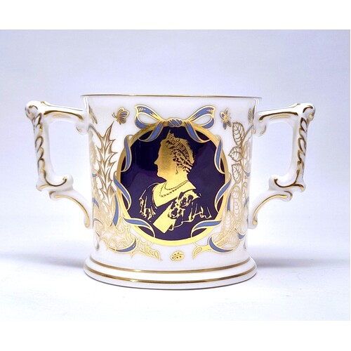 Royal Crown Derby Loving Cup H.M. Queen Elizabeth (The Queen Mother) 1990 Number 100