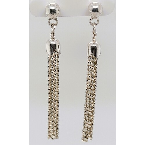 Sterling Silver Tassel Drop Earrings