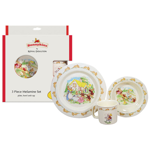 Royal Doulton Bunnykins Playing (Red) Melamine 3 Piece Dinner Set