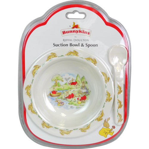 Royal Doulton Bunnykins Swimming Melamine Suction Bowl and Spoon