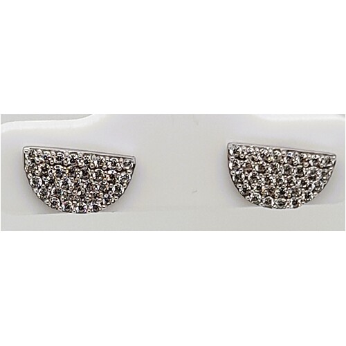 Waterford Crystal Sterling Silver Clear White Stone Set Stud Earrings CLEARANCE