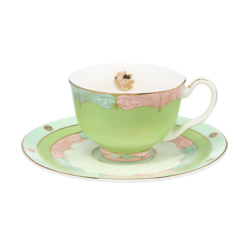 Maxwell & Williams Wicked Collection Pink Goes Good With Green Elphaba Set of 2 Demi 85ml Cup & Saucers