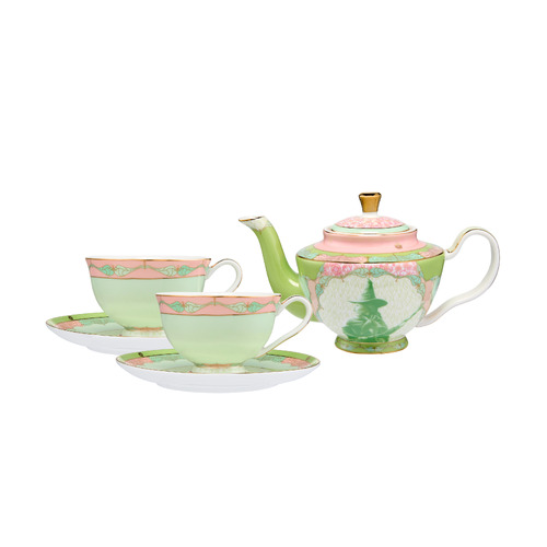 Maxwell & Williams Wicked Collection Pink Goes Good With Green Elphaba 5 Piece Tea Set