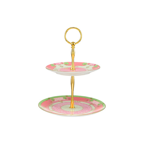 Maxwell & Williams Wicked Collection Pink Goes Good With Green Glinda 2 Tier Cake Stand