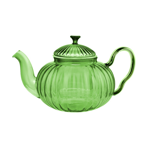 Maxwell & Williams Wicked Collection Pink Goes Good With Green 900ml Green Ribbed Glass Teapot