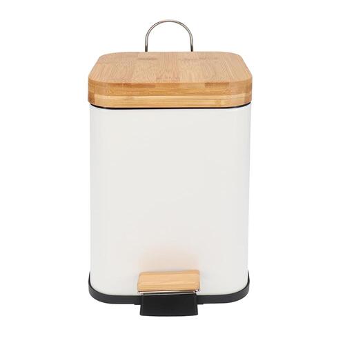 White Magic Eco Basics White Square 3 Litre Rubbish Bin