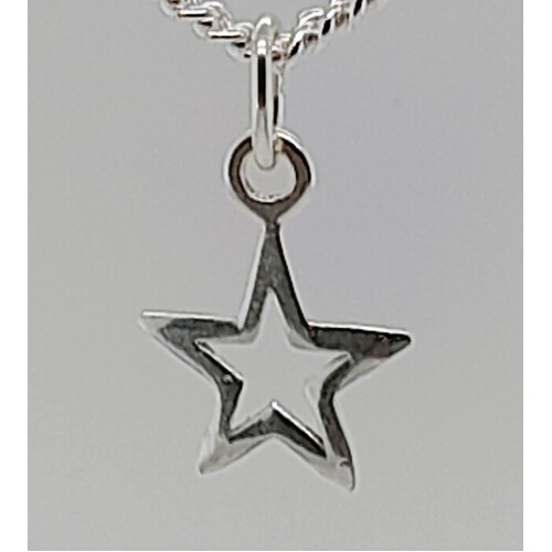 Sterling Silver Small Open Star Charm/Pendant